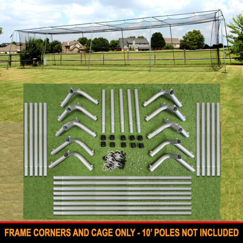 Cimarron #24 Batting Cage Net With Frame Corner Kit 55' x 12'