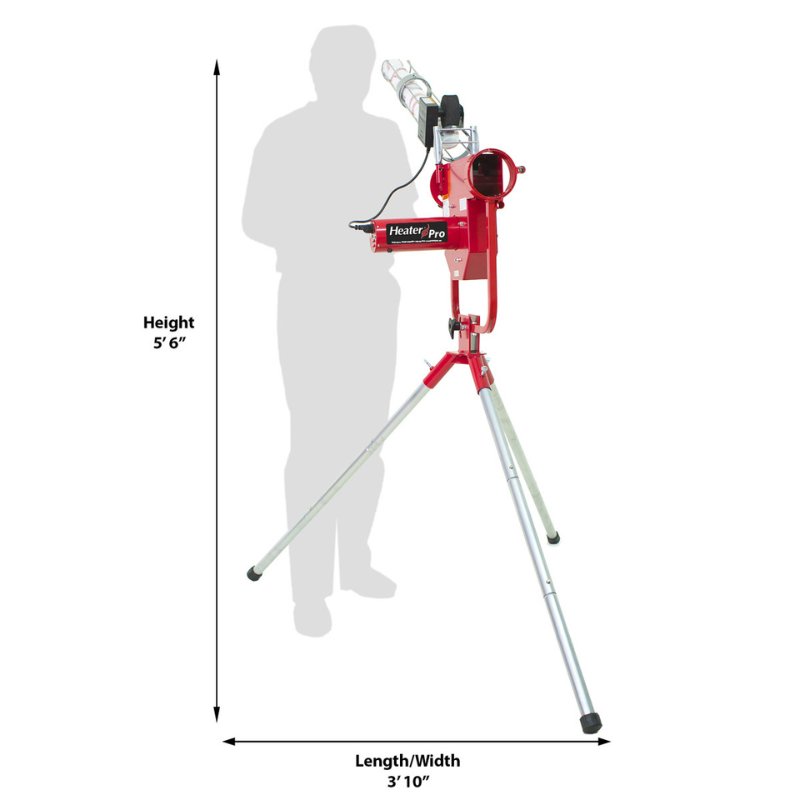 Heater Pro Fastball & Curveball Pitching Machine With Auto Ball Feeder Spec