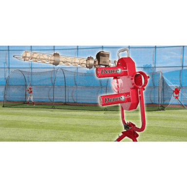 Heater Sports Deuce 75 MPH Pitching Machine w/  Xtender 36' Batting Cage