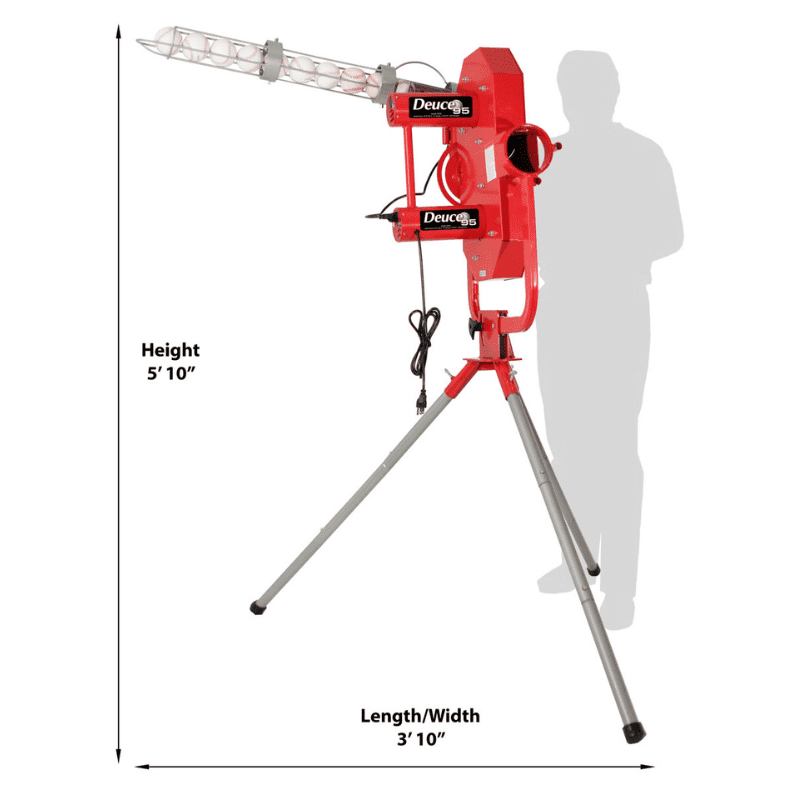 Heater Sports Deuce 95 MPH 2 Wheel Curveball Machine Height