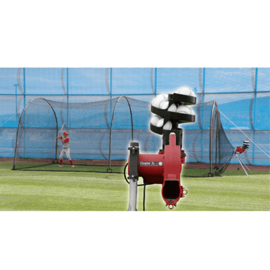 Heater Sports Pitching Machine & Xtender 24' Batting Cage Bundle