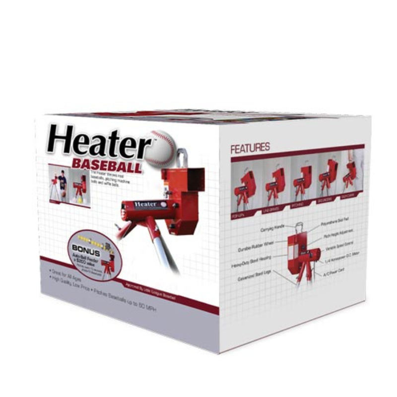 Heater Sports Real Pitching Machine With Auto Ball Feeder Package