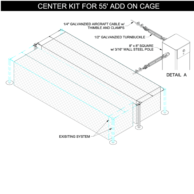 Jaypro Mega Outdoor Stackable Batting Cage Tunnel Kit Specs